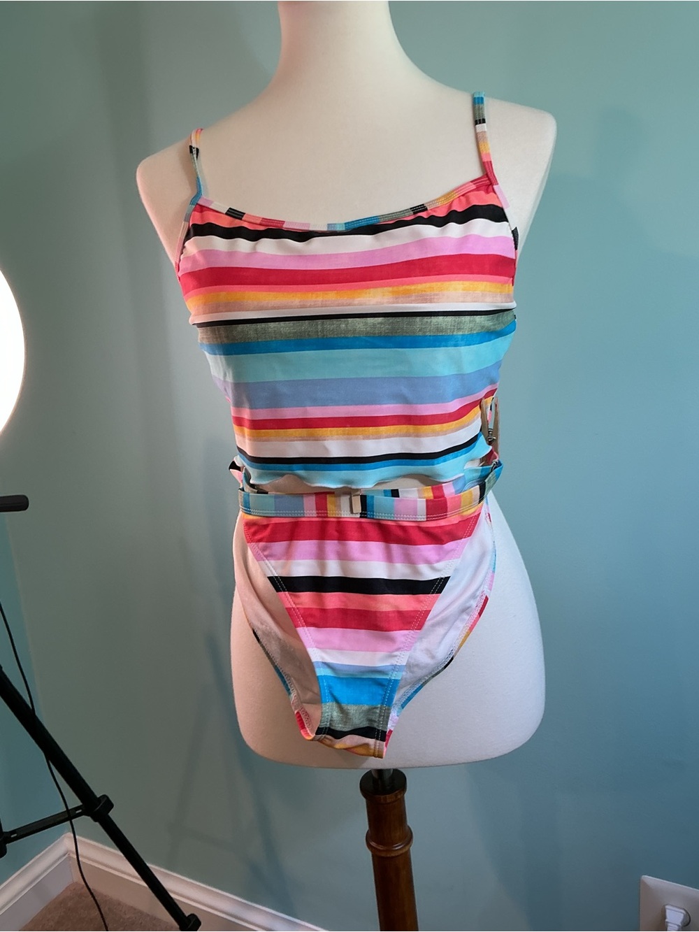 Kids Striped One-Piece Swimsuit in Multicolor - Picture 2 of 3